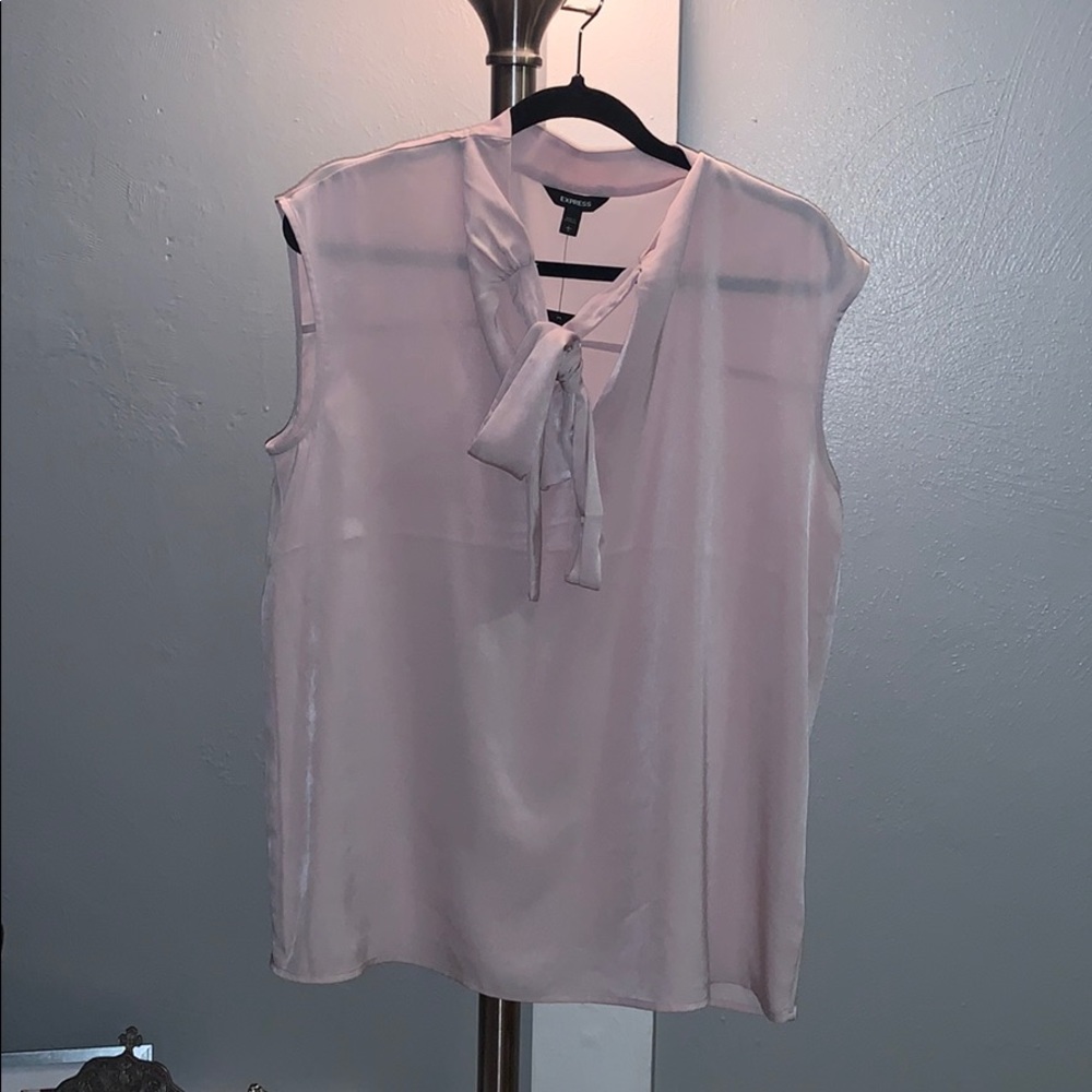 EXPRESS pink cream BOW express shirt